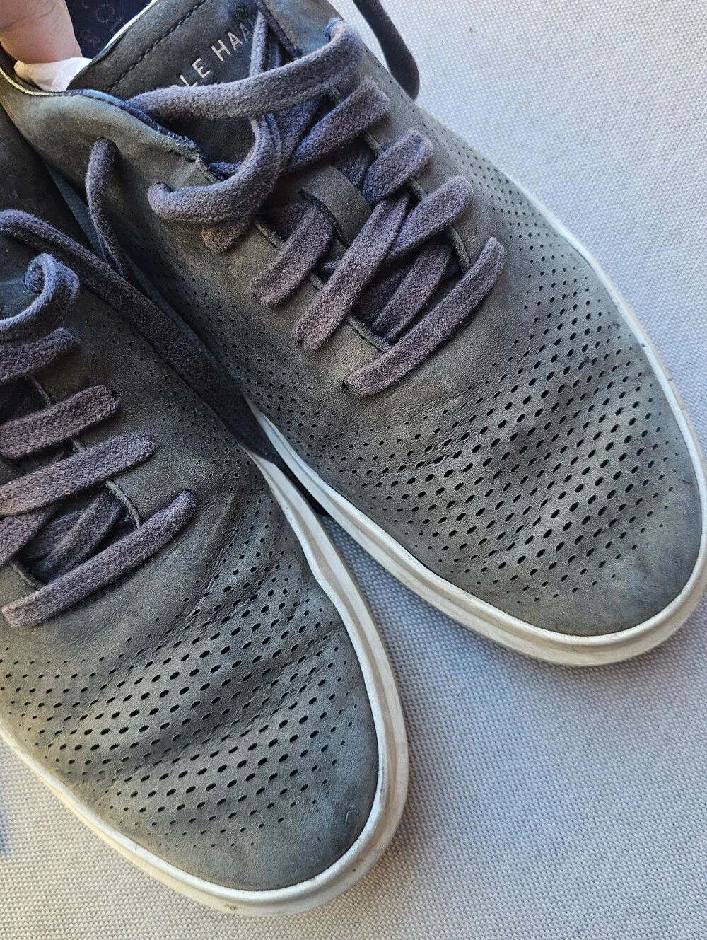Cole Haan Suede Sneakers Men’s Size 10M Gray Lace Up Casual Shoes